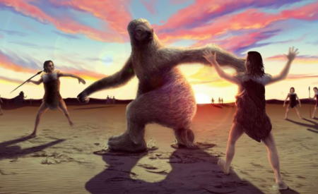 Ученые раскрыли сцену охоты древних людей на гигантских ленивцев