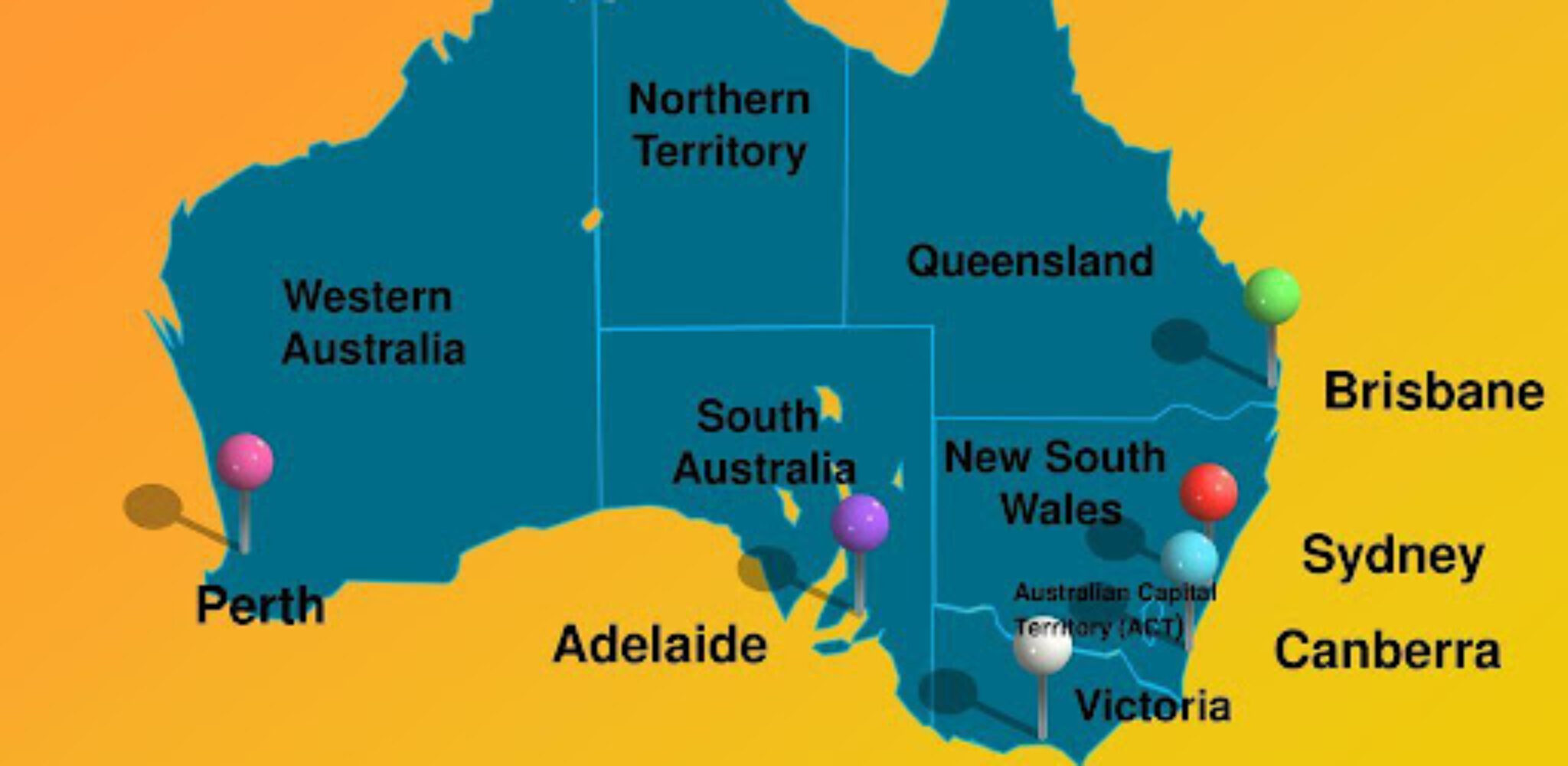 Дарвин на карте Австралии