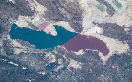 Сине-красное озеро: почему части Большого Соленого озера разноцветные?